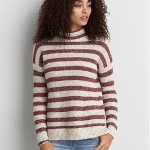 American Eagle Striped Mock Neck Jegging Sweater